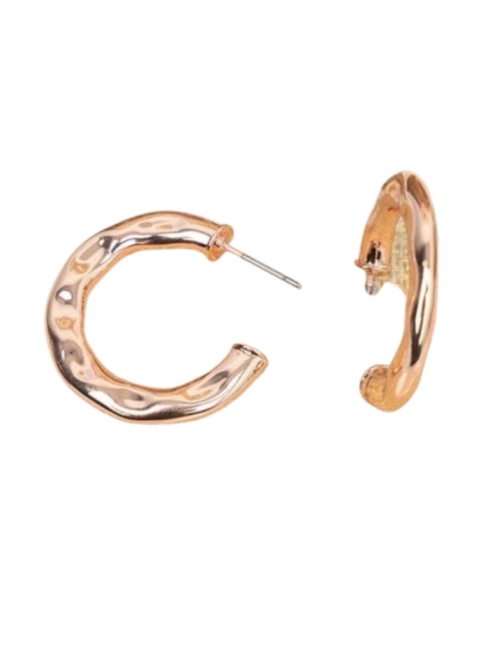 Elio The Glam Appointment Rose Gold Tone Hoop Stud Earrings (NWT)